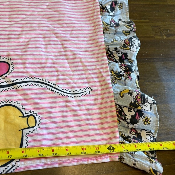 Disney Vintage Printed Pillowcase Minnie Mouse Stripe Ruffle Double Sided - Picture 5 of 7